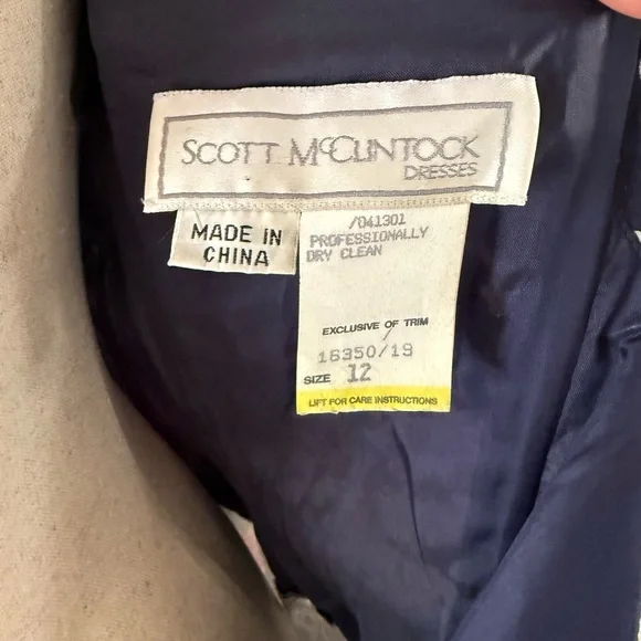 Vintage 1980s Scott McClintock Gunne Sax Floral Navy and Pink Dress - Picture 8 of 8